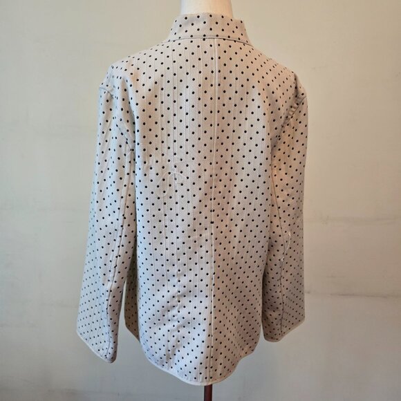 Lana Lee - Vintage Two-Piece Jacket & Skirt Set in Cream Tone, Black Polka Dots - Picture 6 of 16